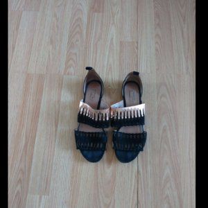 Alaia Paris $1000 Metallic Suede Sandals Sz 41